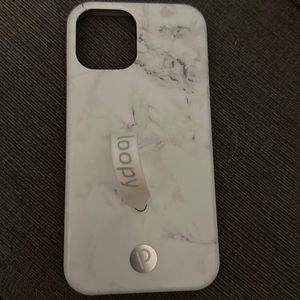 Loopy 12 Pro Case white and gray marble